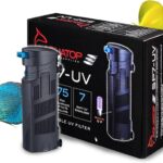 Aquatop 72-126 GPH Internal Filter - Submersible Filter - Includes Replaceable Filter Sponge - Ideal for Tank or Sump - Adjustable Flow Rate
