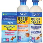 API Aquarium Starter Bundle Pack: One (1) API QUICK START 16 oz., one (1) API STRESS COAT 16 oz., one (1) API AQUARIUM SALT 16 oz.