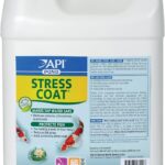 API POND STRESS COAT (1 Gallon) Pond Water Conditioner - Quickly Makes Tap Water Safe for Fish & Plants - Up to 15360 Gallons - Removes Chlorine, Ammonia & More - Natural Aloe Vera